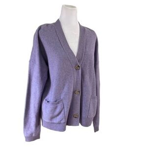 J. Jill Purple 3 Button Vneck Cardigan Size Medium